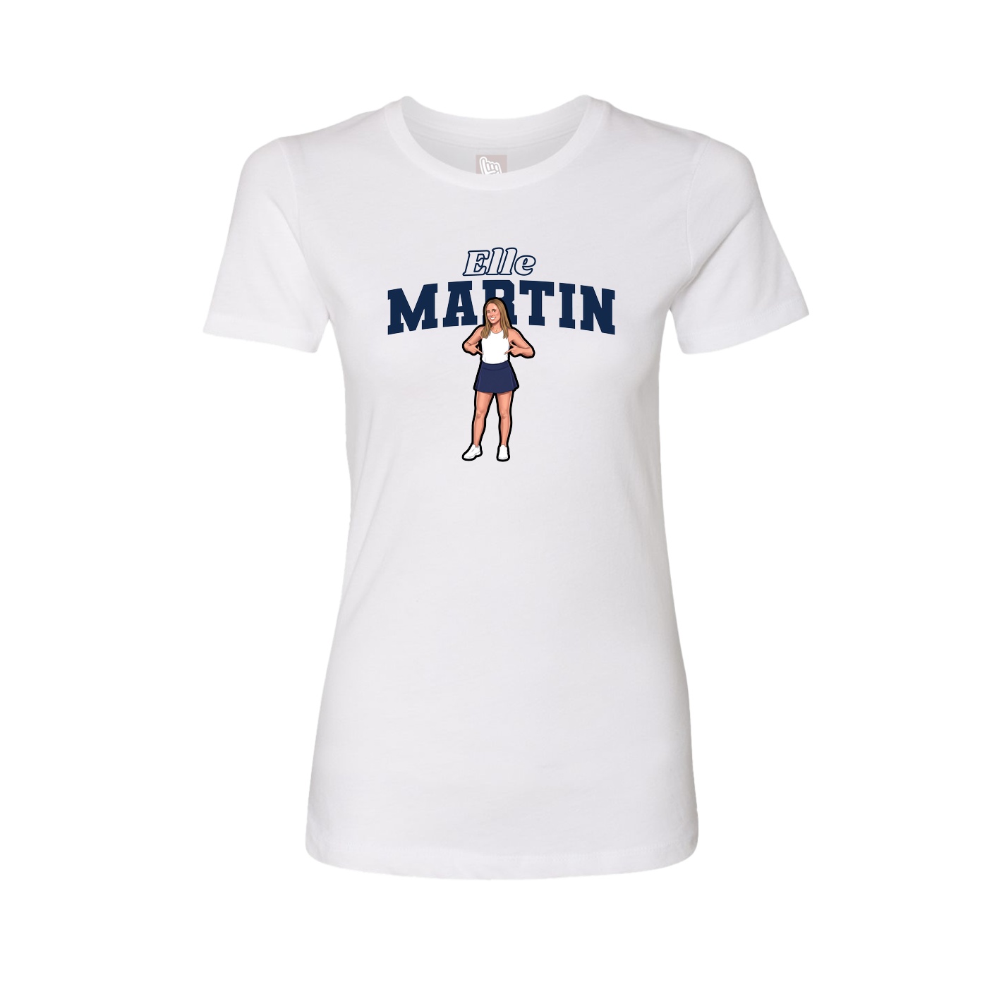 Fitted Women's Tee — Name Arch in White