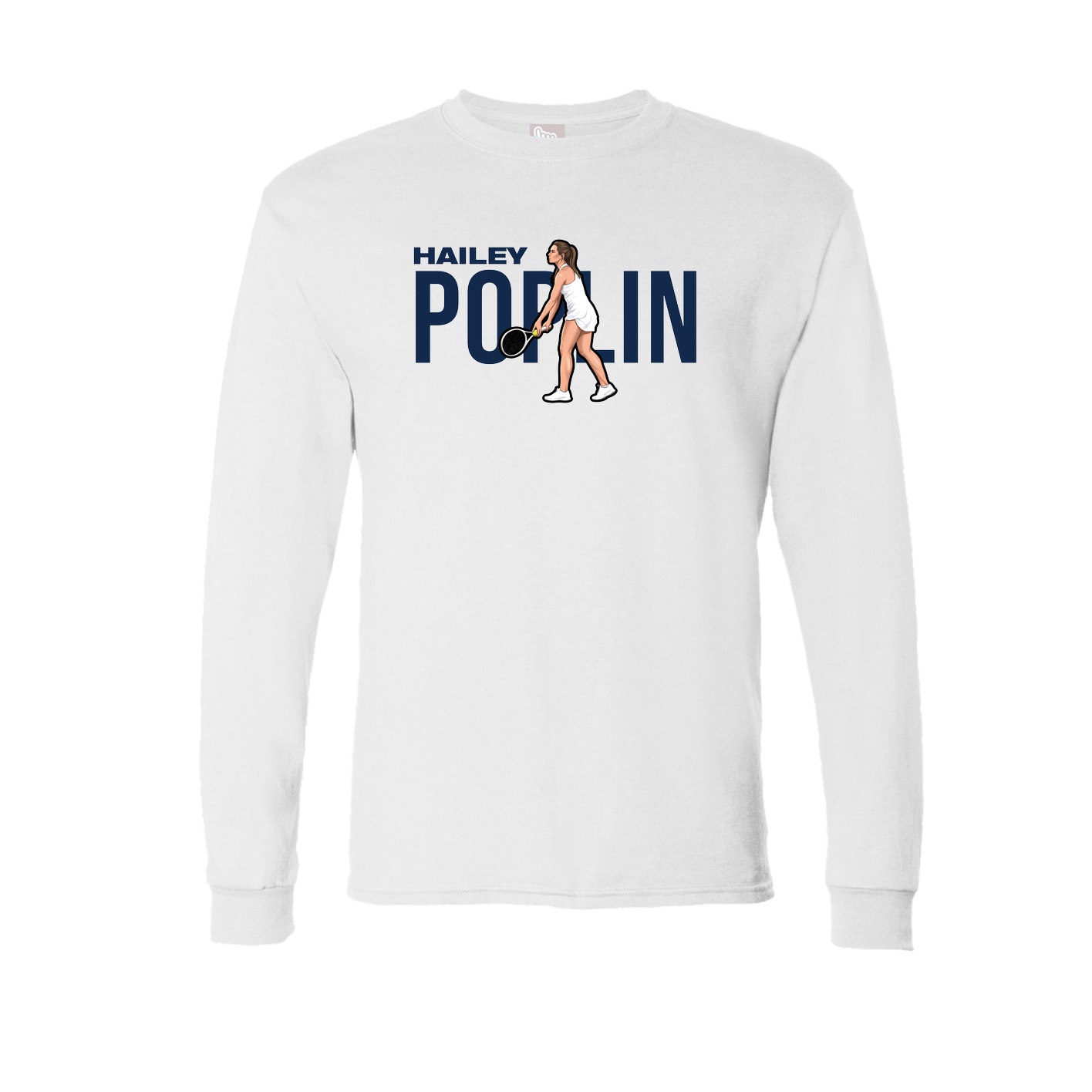 Long Sleeve Tee — Player Name in White