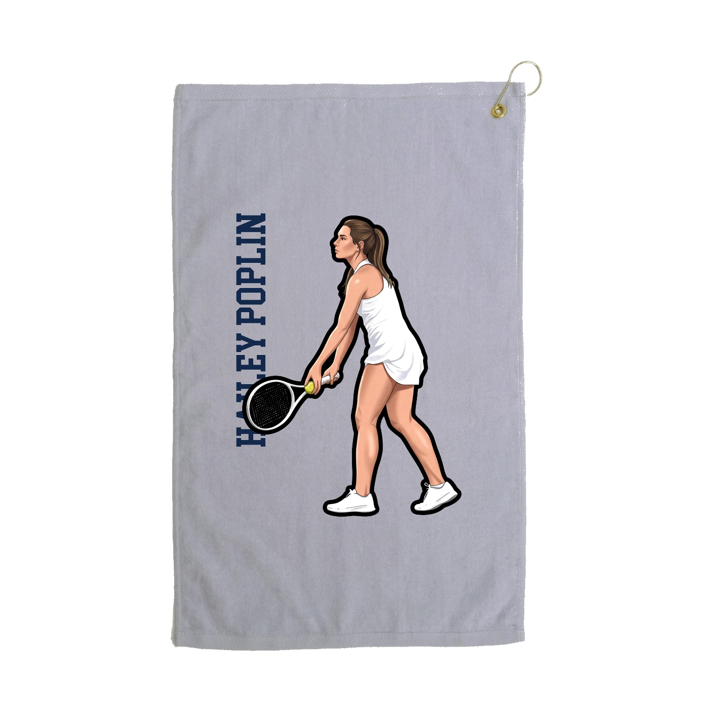 Golf Towel — Name Vertical in Grey