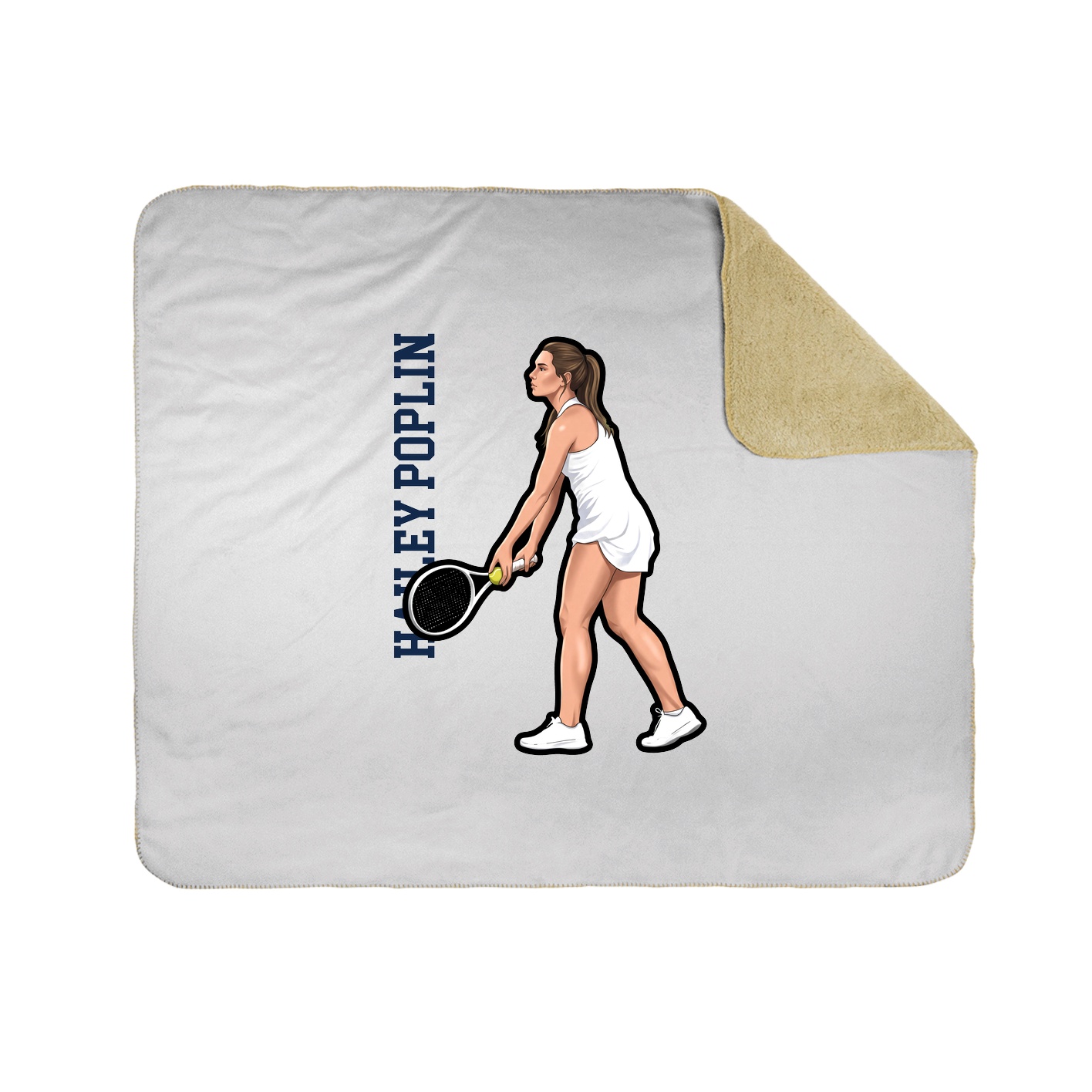 Throw Blanket — Name Vertical in White