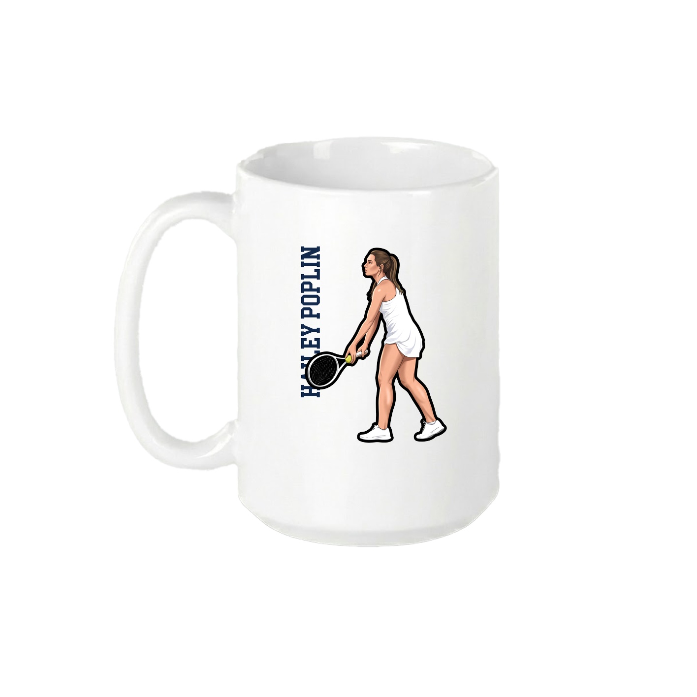 15oz Coffee Mug — Name Vertical in White