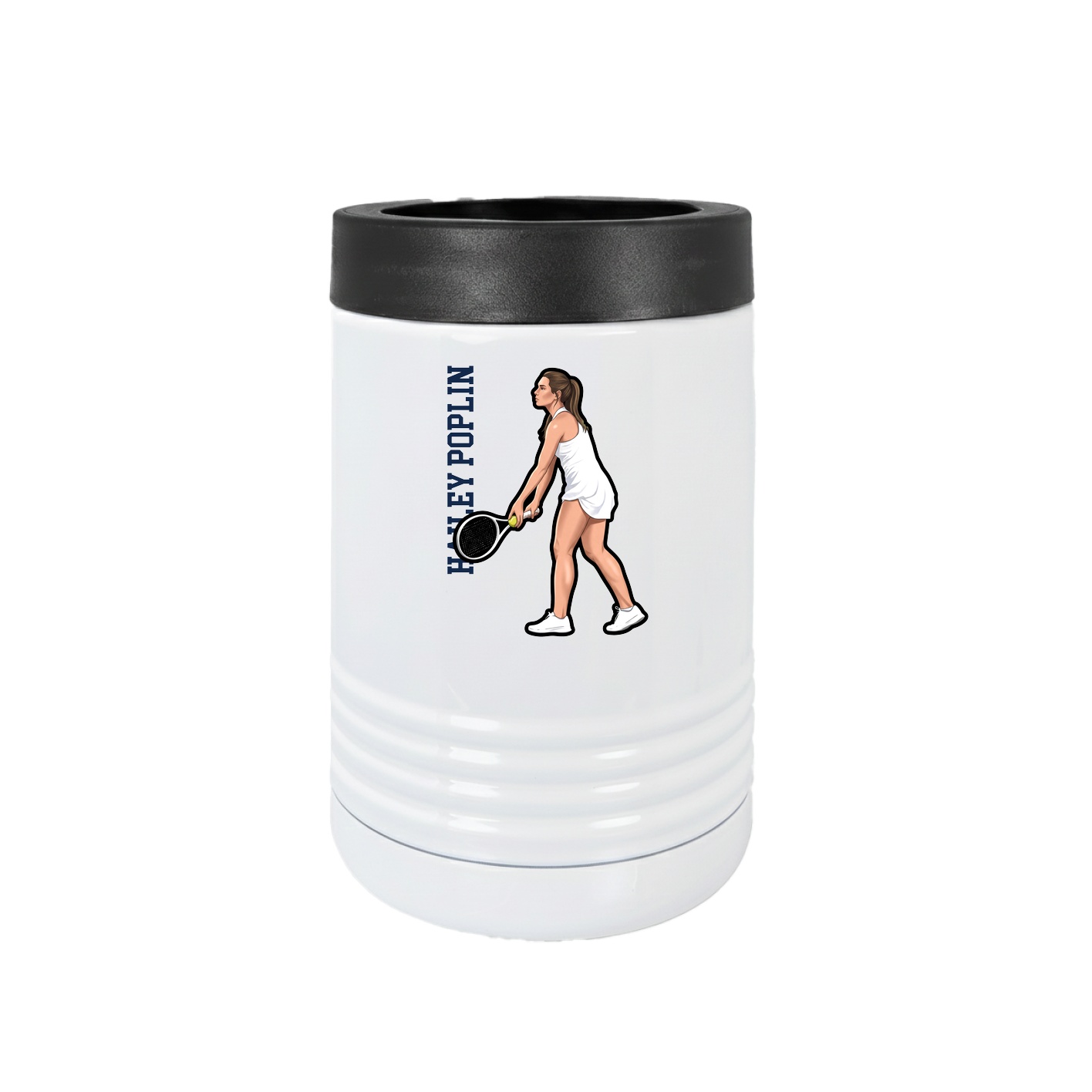Beverage Holder — Name Vertical in White