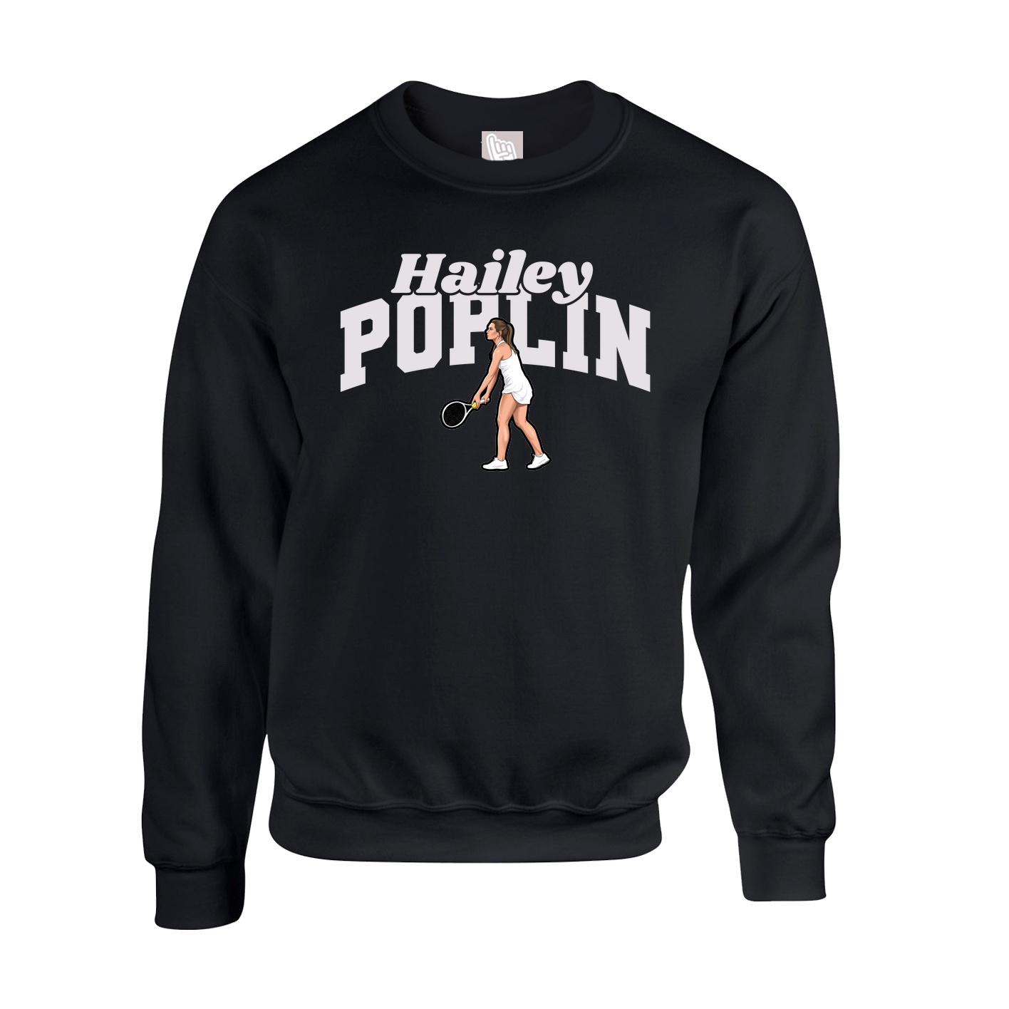 Fleece Crew — Signature Arch in Black