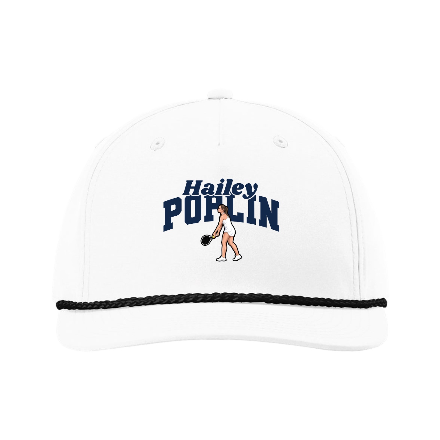 Five-Panel Classic Rope Cap — Signature Arch in White