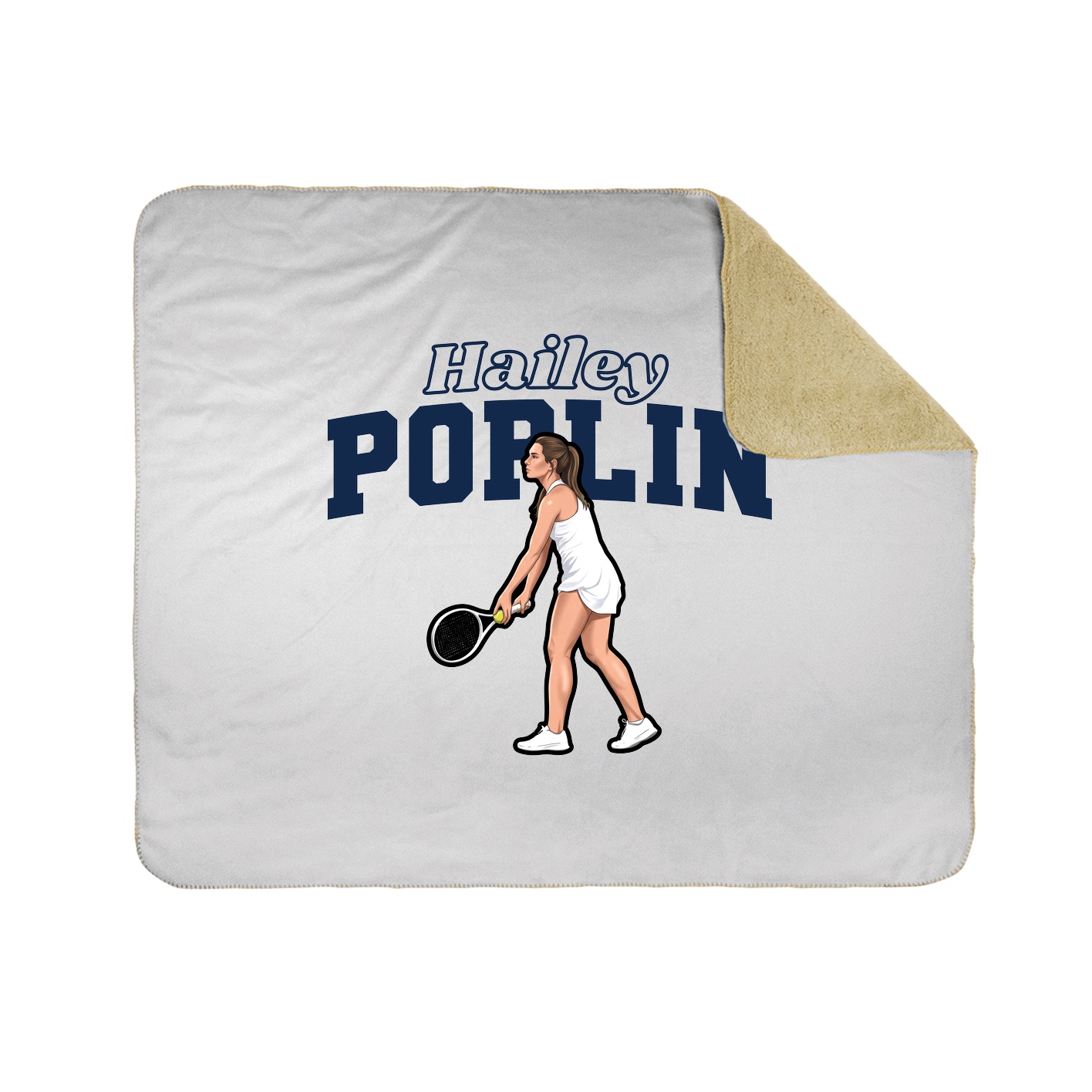 Throw Blanket — Name Arch in White