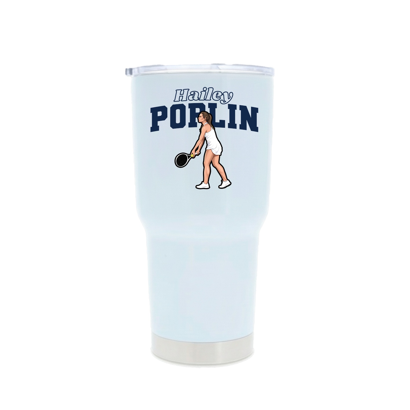 30oz Stainless Steel Tumbler — Name Arch in White