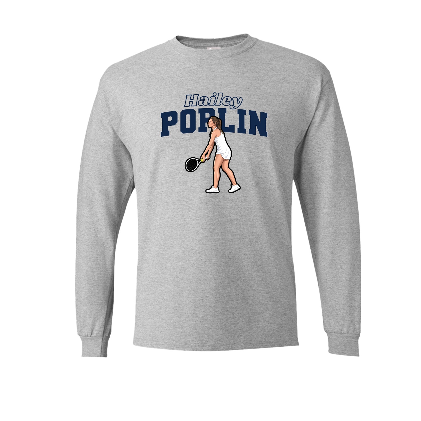 Long Sleeve Tee — Name Arch in Grey