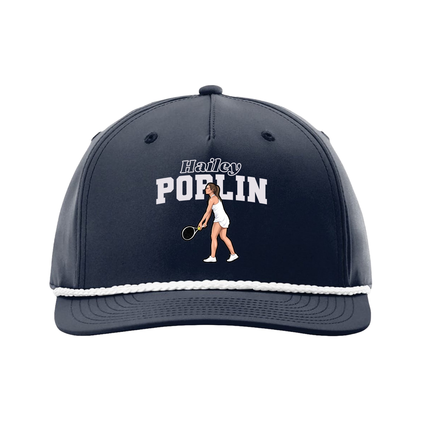 Five-Panel Classic Rope Cap — Name Arch in Navy