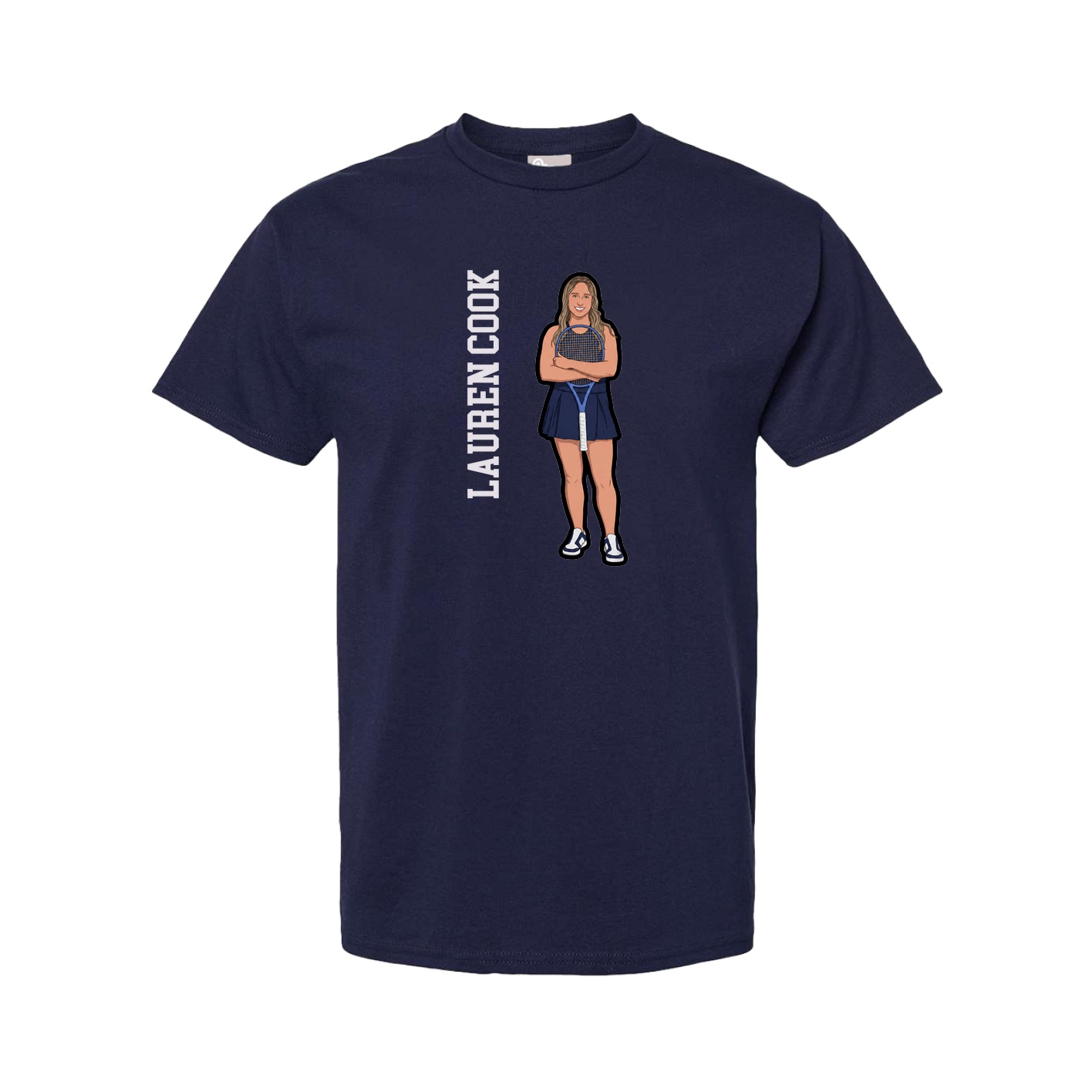 Tee — Name Vertical in Navy