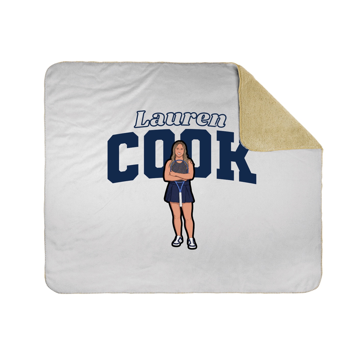 Throw Blanket — Name Arch in White
