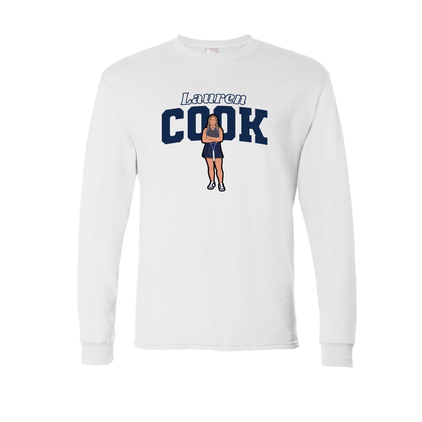 Long Sleeve Tee — Name Arch in White