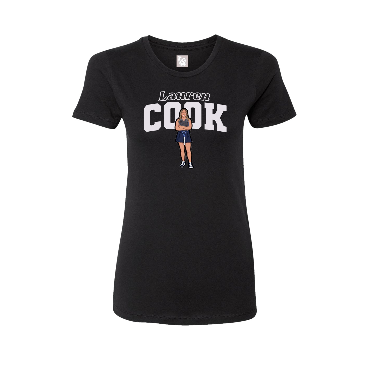 Fitted Women's Tee — Name Arch in Black