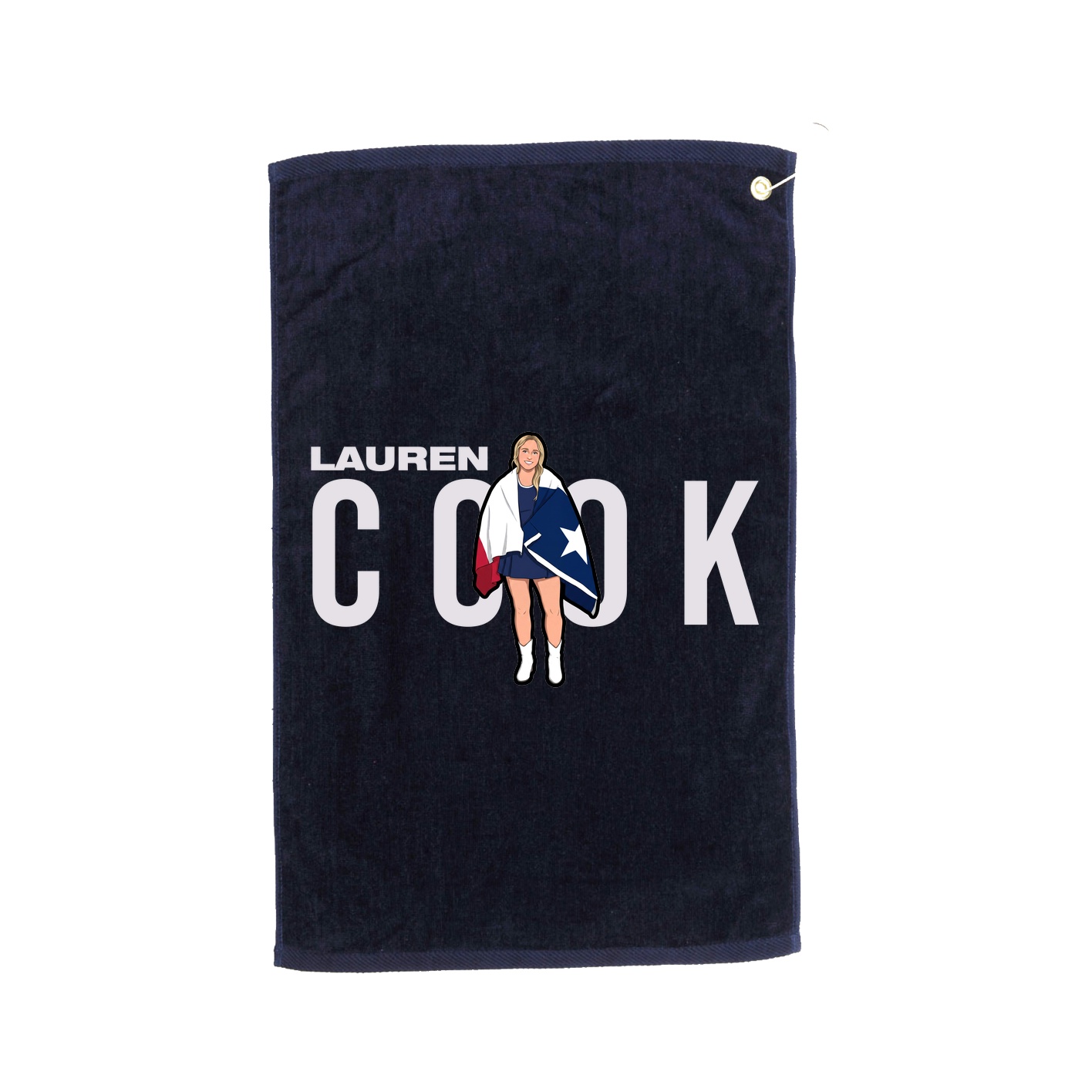 Golf Towel — Player Name in Navy