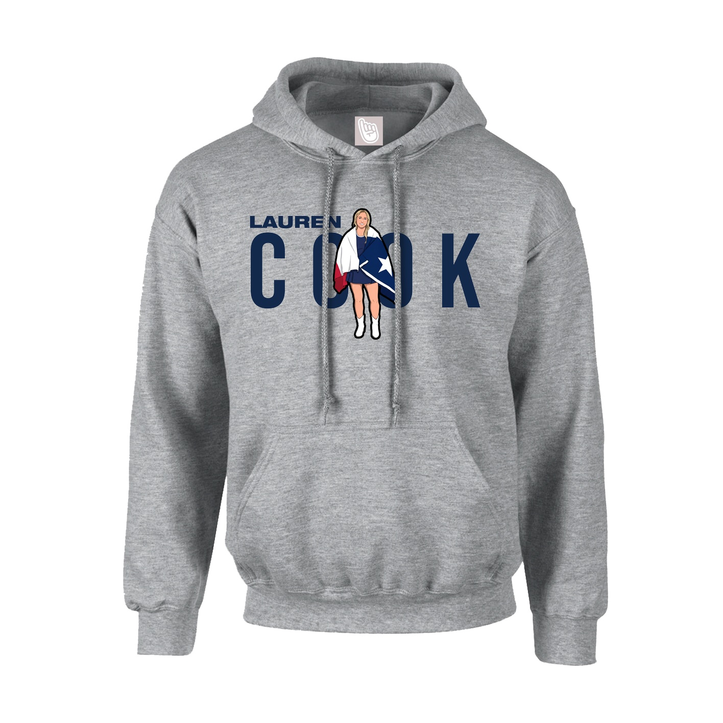 Youth Hoodie — Player Name in Grey