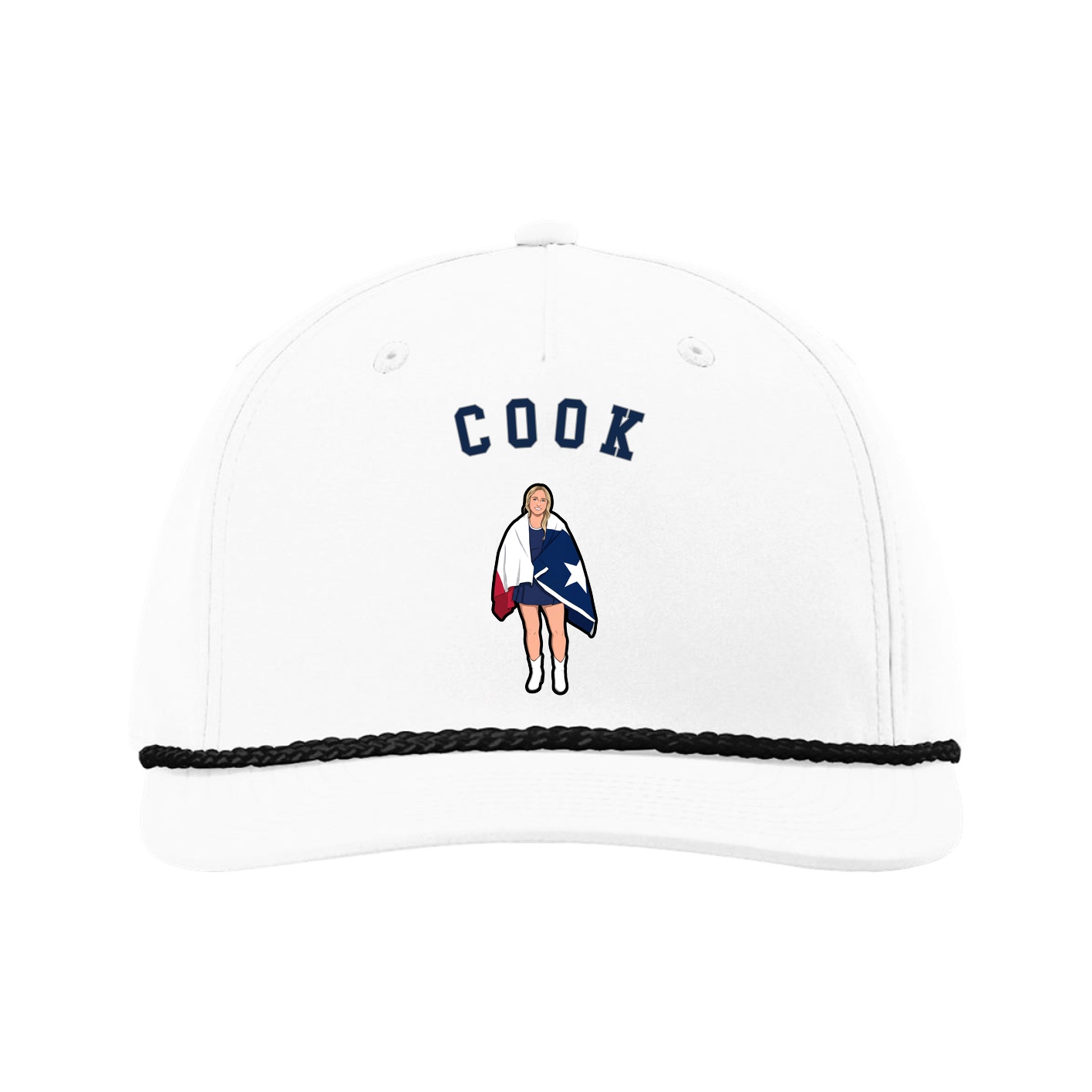 Five-Panel Classic Rope Cap — Shirsey Arch in White