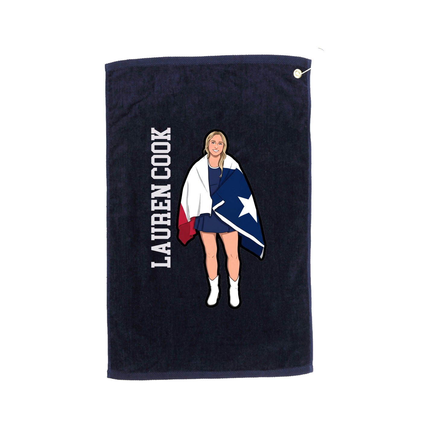 Golf Towel — Name Vertical in Navy