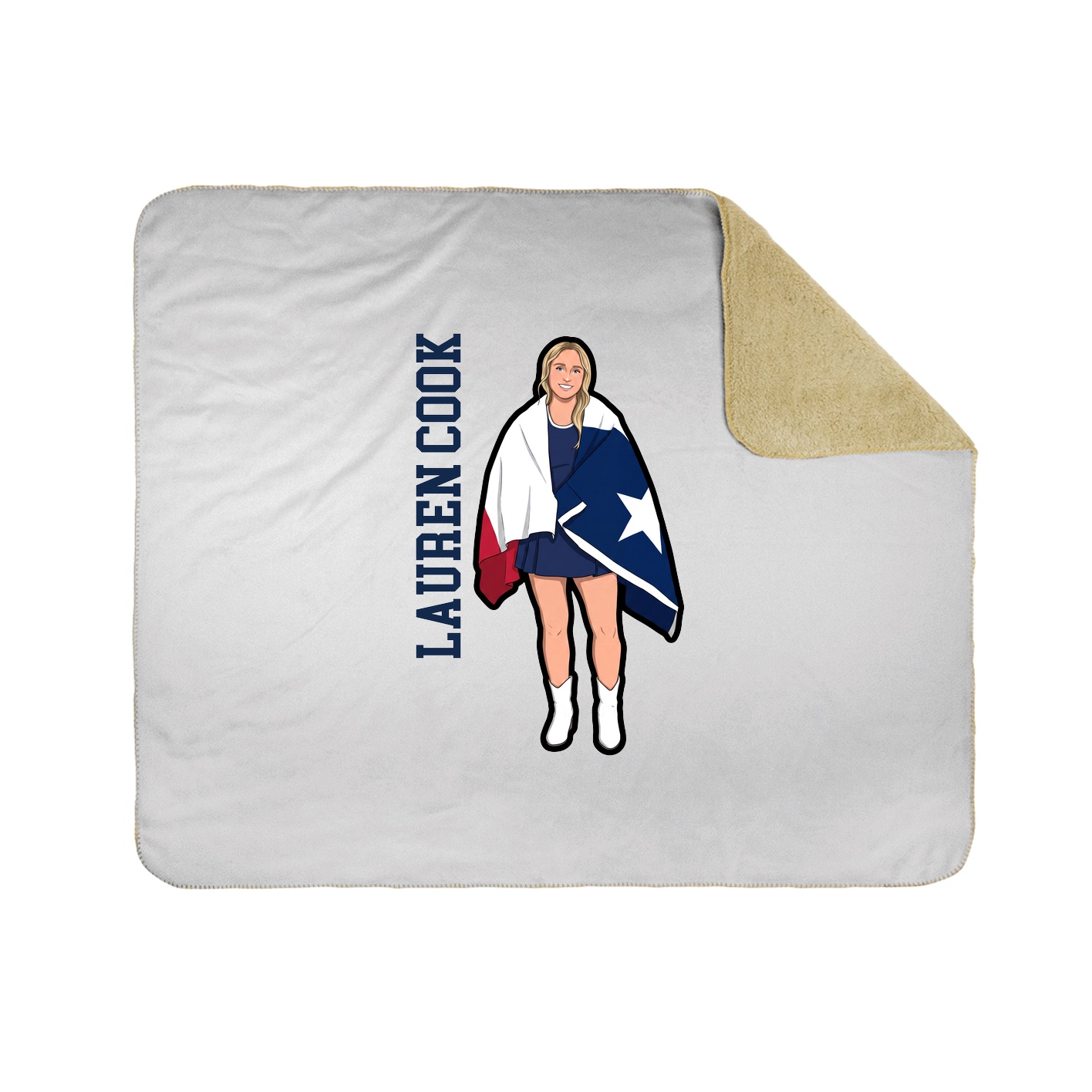 Throw Blanket — Name Vertical in White