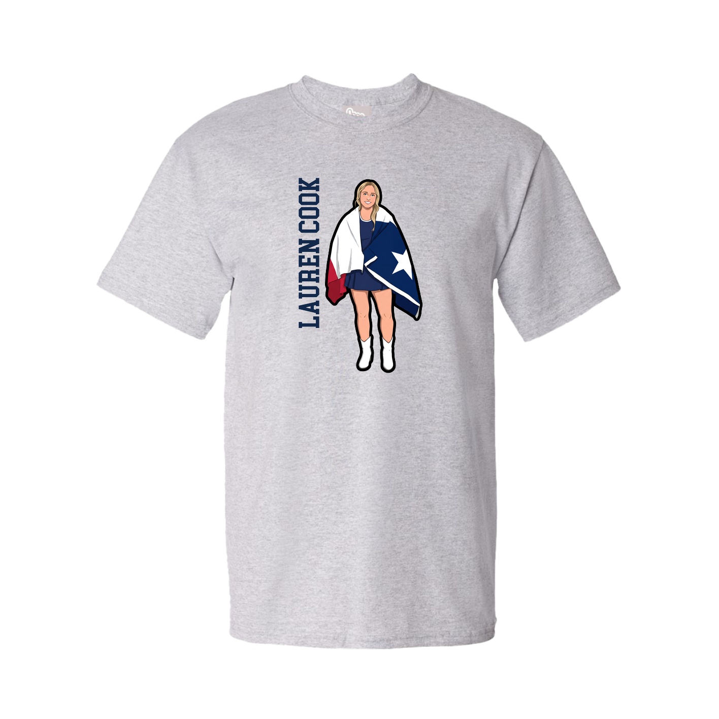 Youth Tee — Name Vertical in Grey
