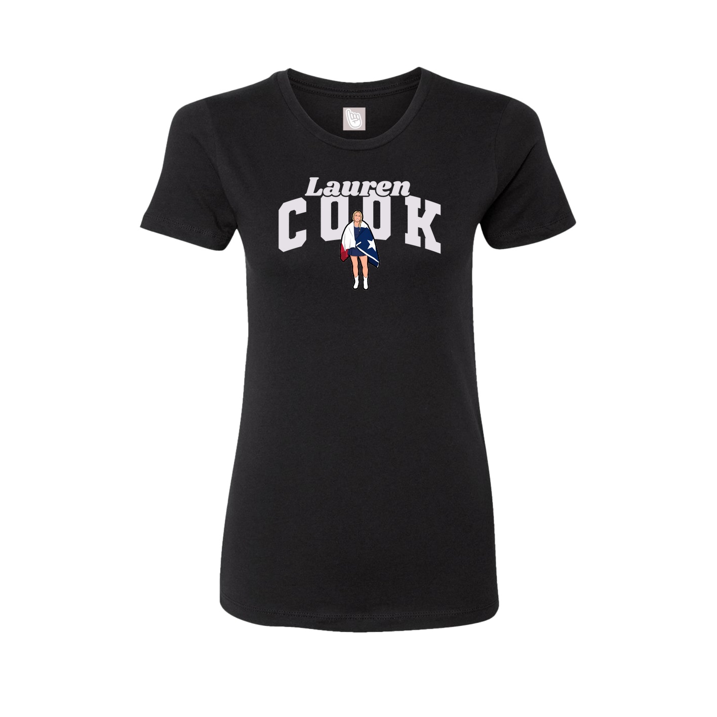 Fitted Women's Tee — Signature Arch in Black