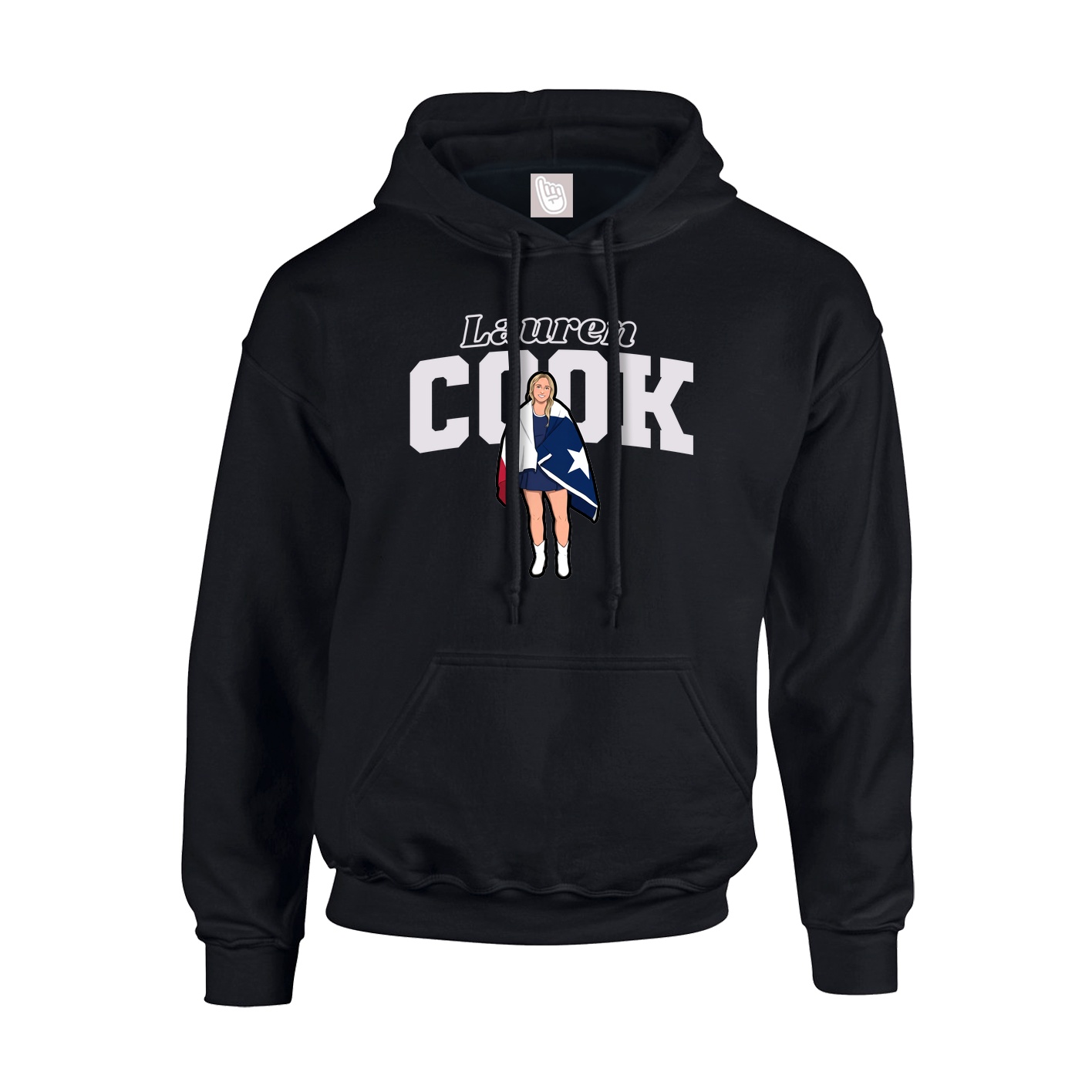Youth Hoodie — Name Arch in Black