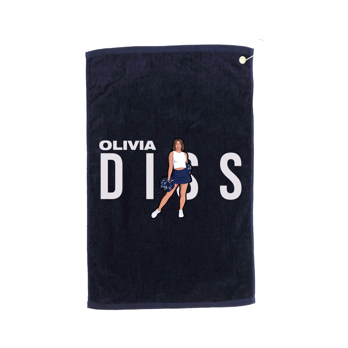Golf Towel — Player Name in Navy