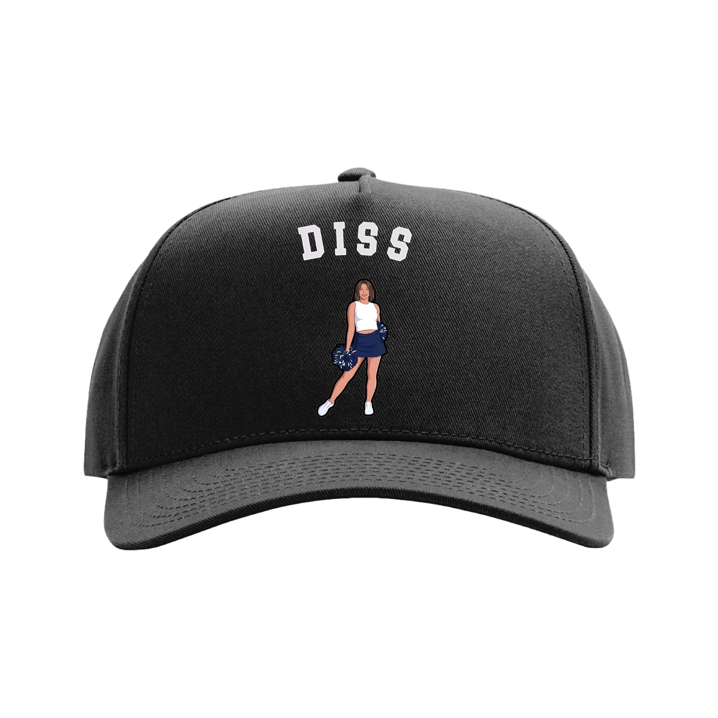 Full Fabric Five-Panel Champ Cap — Shirsey Arch in Black