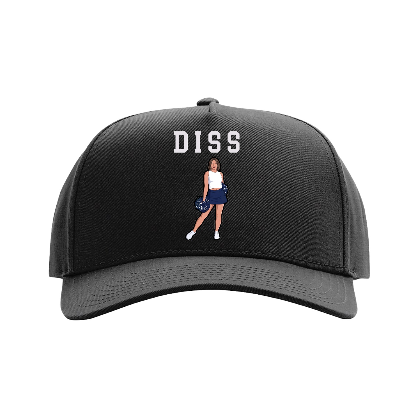 Full Fabric Five-Panel Champ Cap — Shirsey in Black