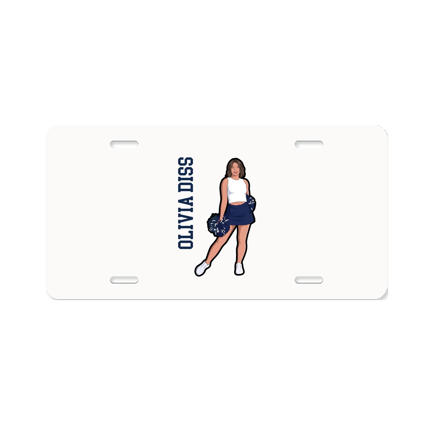 License Plate — Name Vertical in Classic