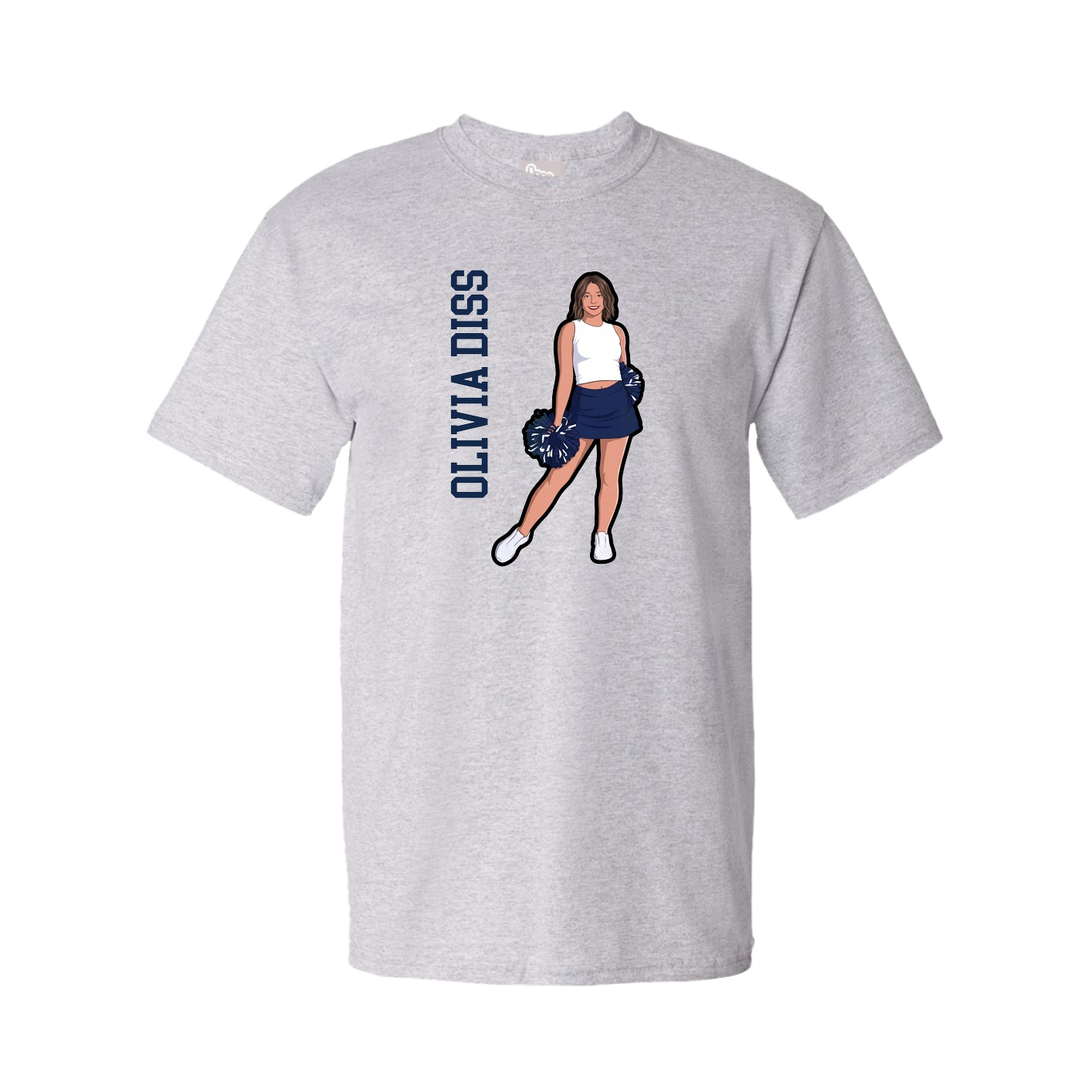 Youth Tee — Name Vertical in Grey