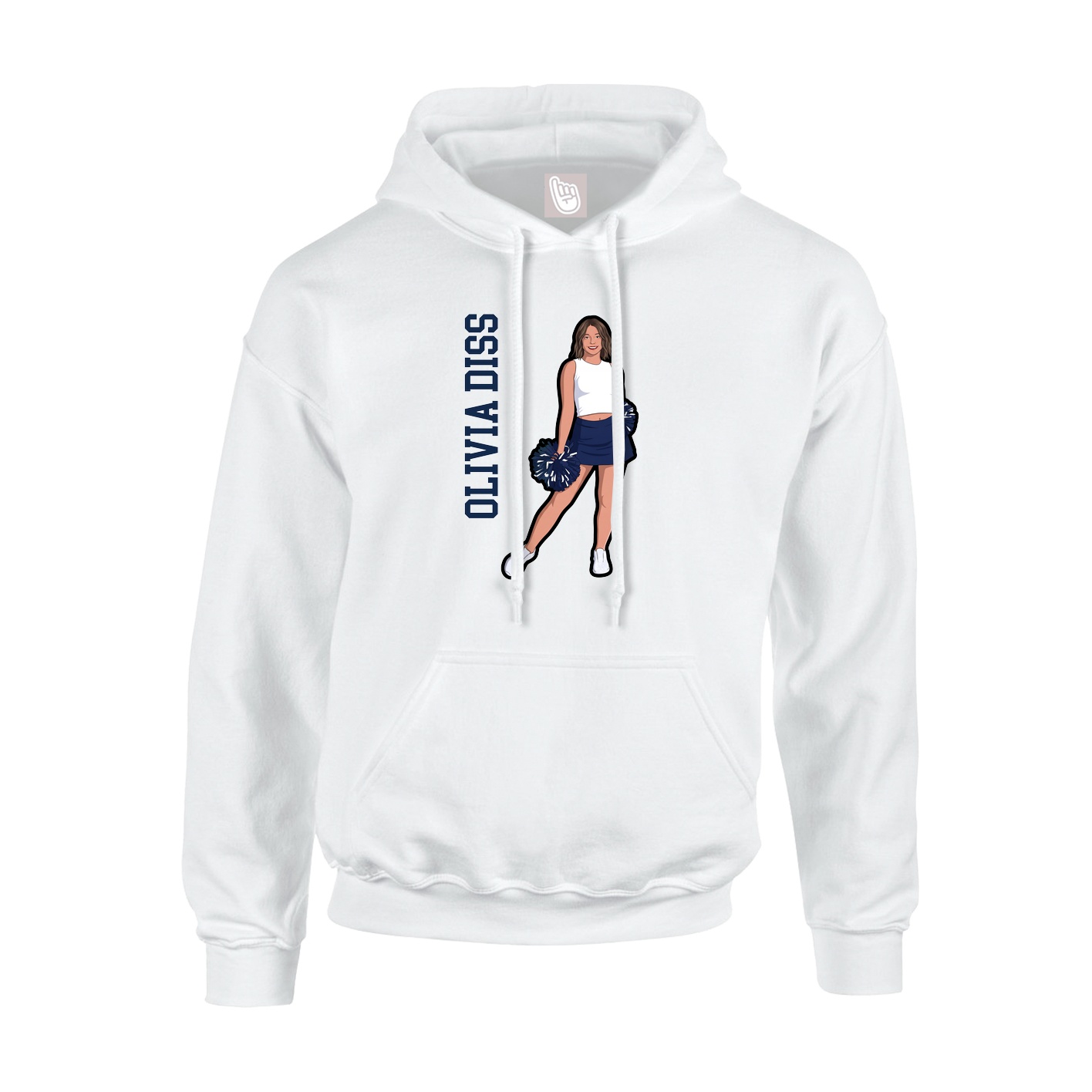 Hoodie — Name Vertical in White