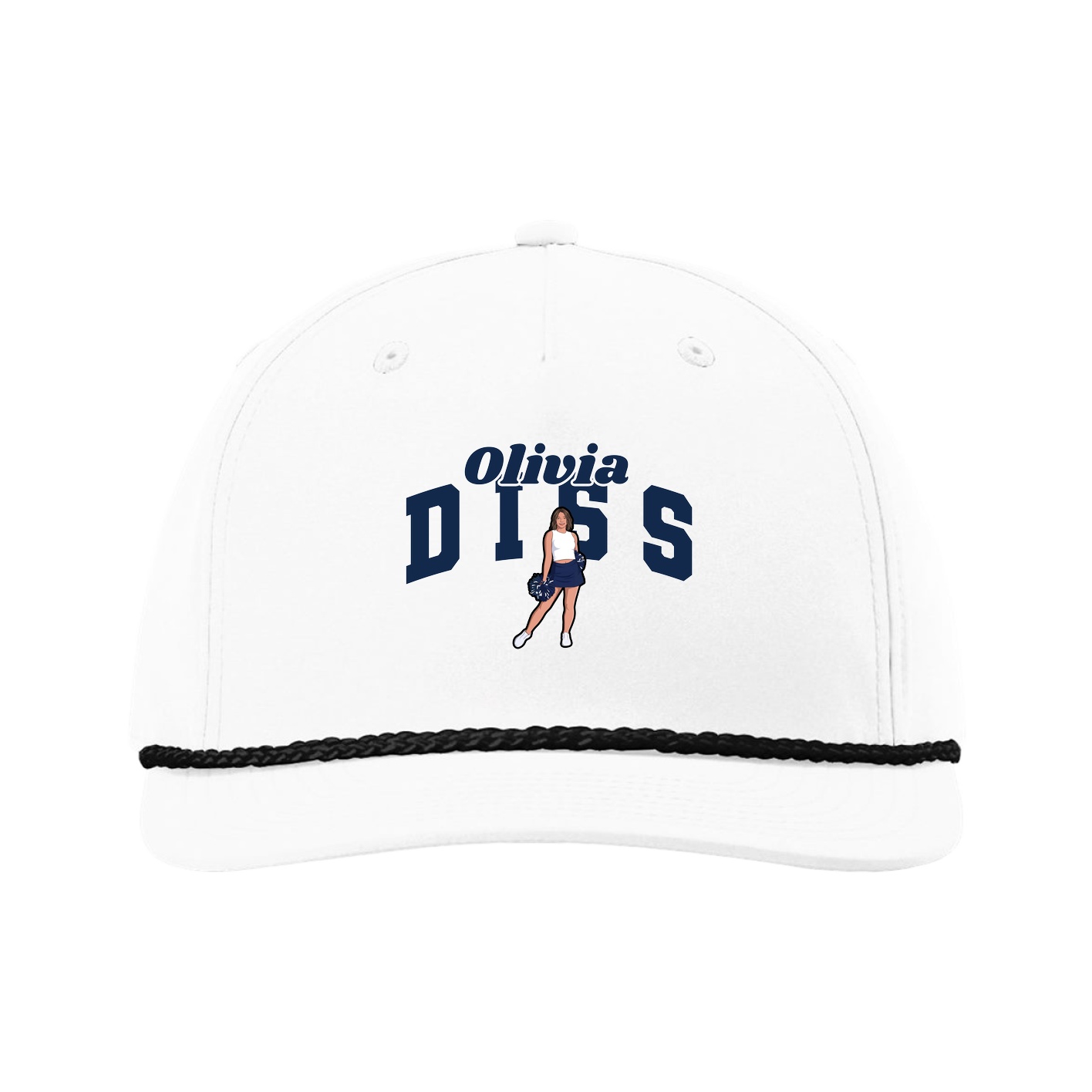 Five-Panel Classic Rope Cap — Signature Arch in White