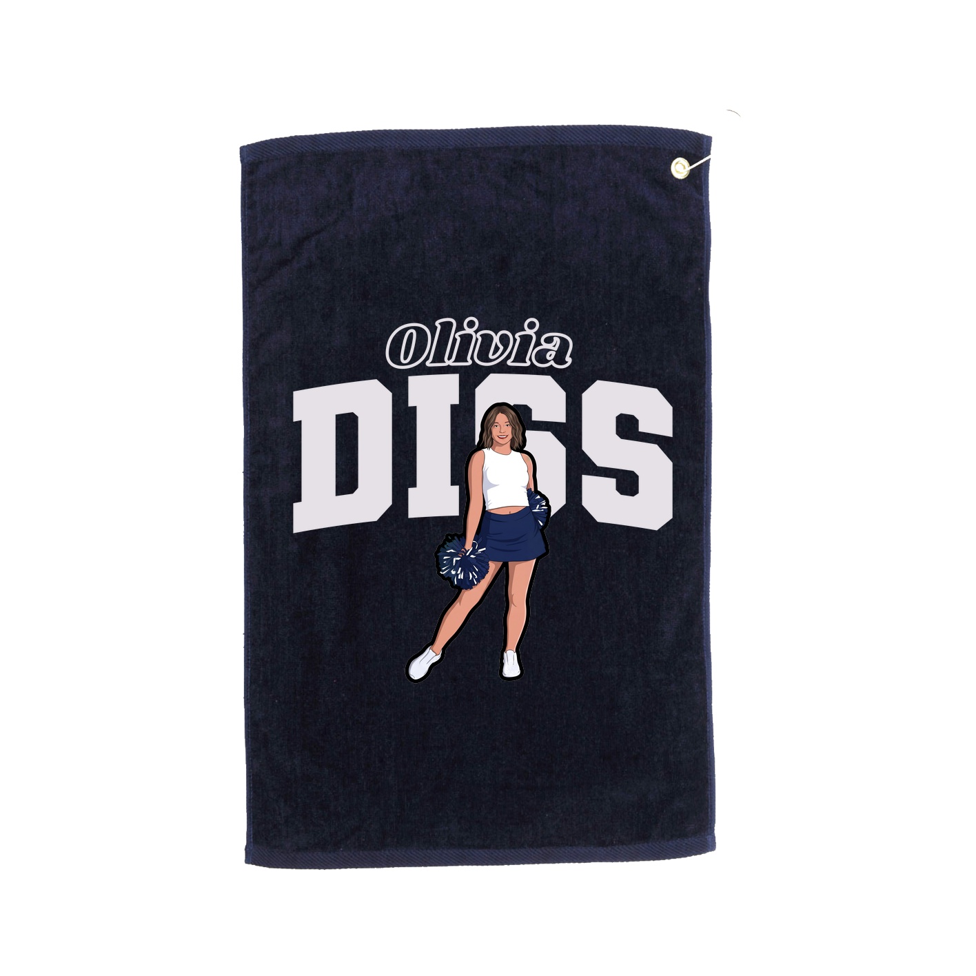 Golf Towel — Name Arch in Navy
