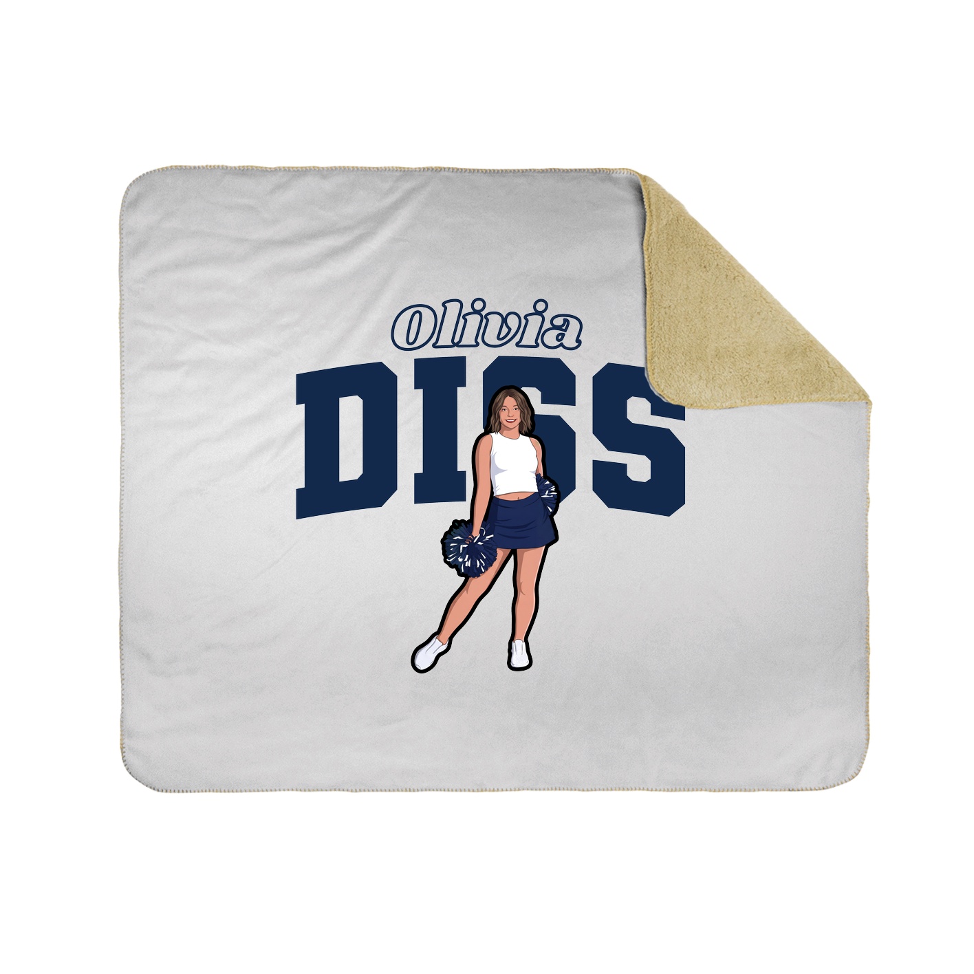 Throw Blanket — Name Arch in White