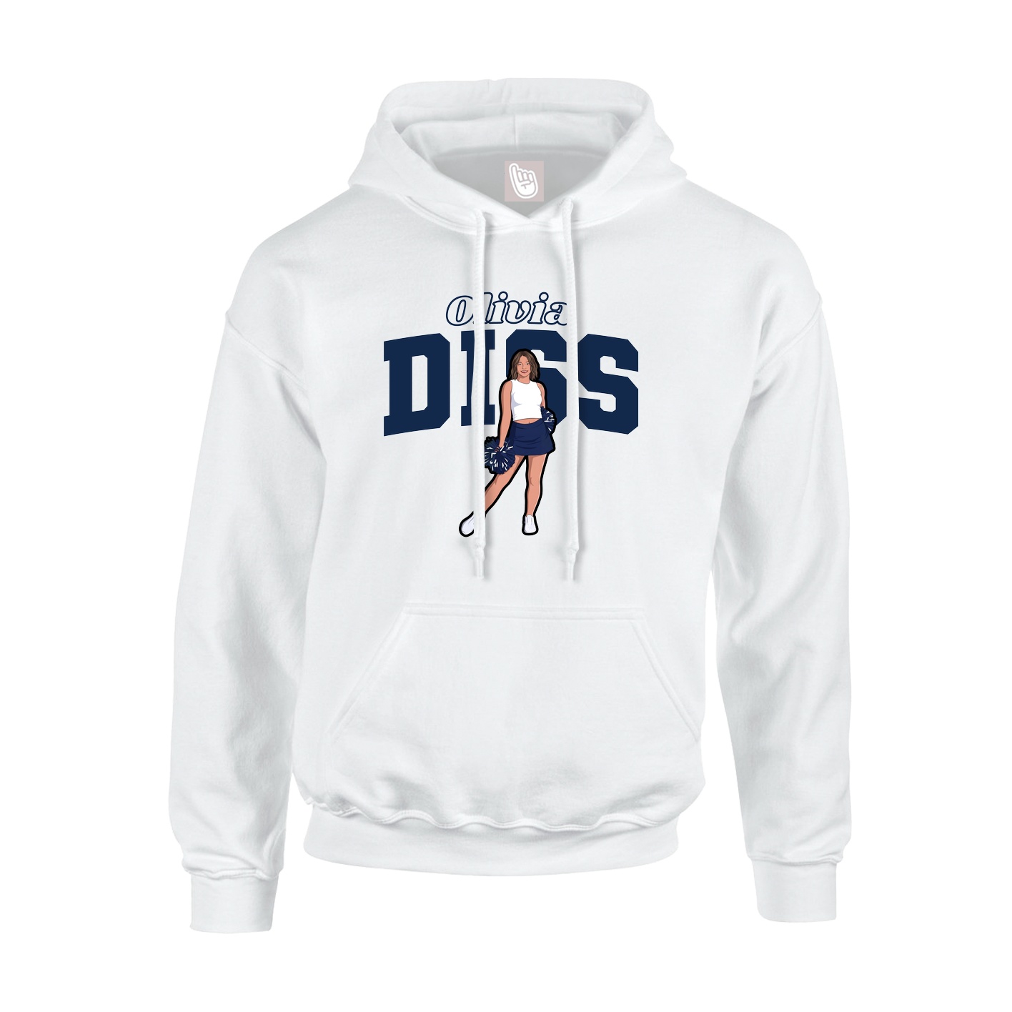 Youth Hoodie — Name Arch in White