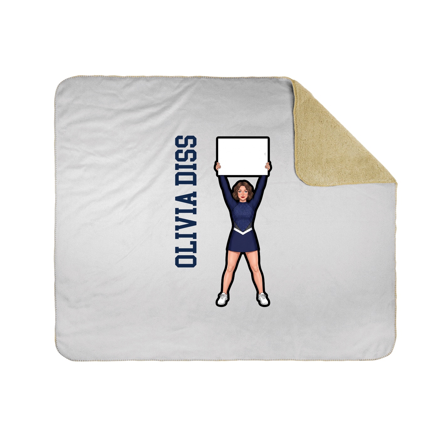 Throw Blanket — Name Vertical in White