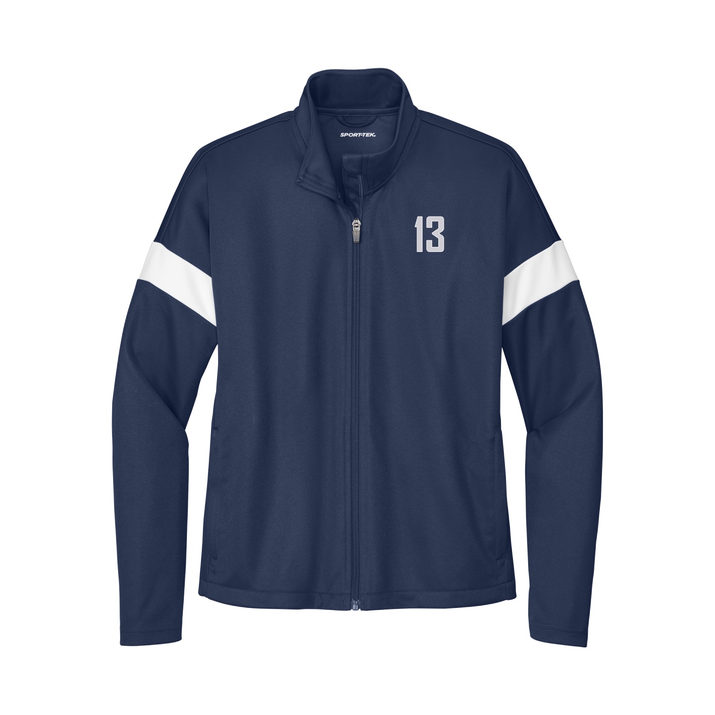 Womens Team Travel Full-Zip Jacket — Front Shirsy in Navy/White