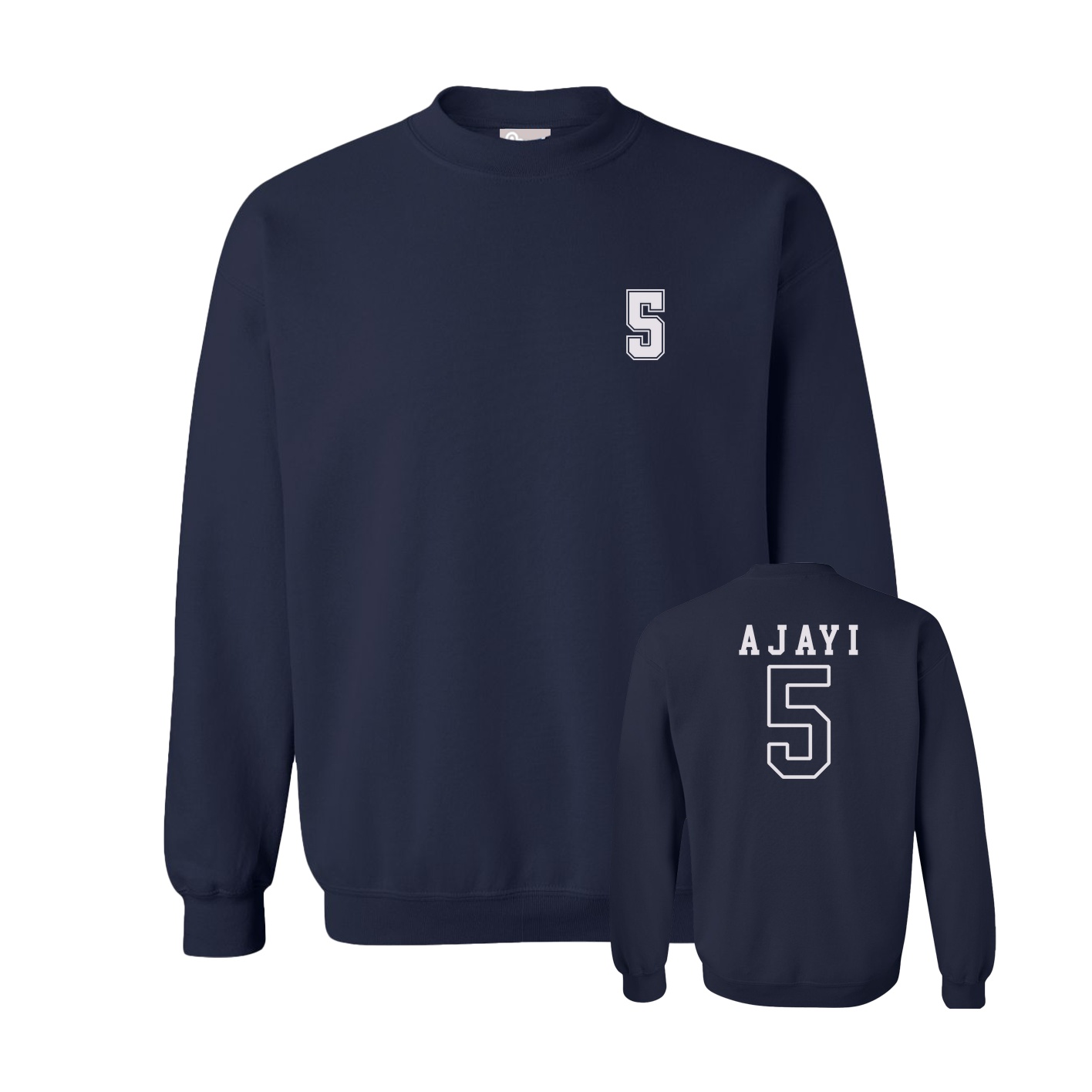 Fleece Crew — Chest Back in Navy