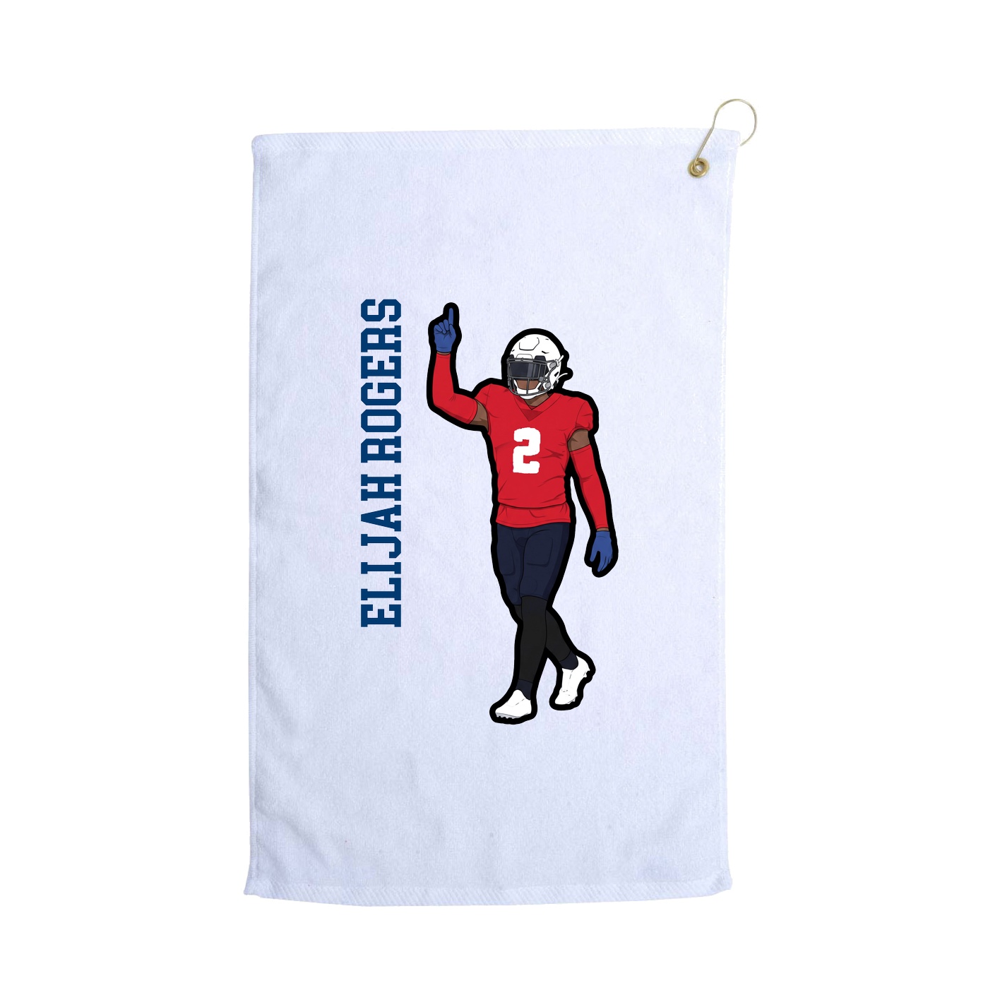 Golf Towel — Name Vertical in White