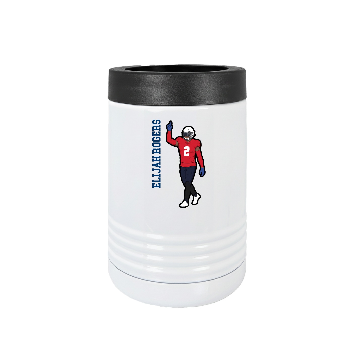 Beverage Holder — Name Vertical in White