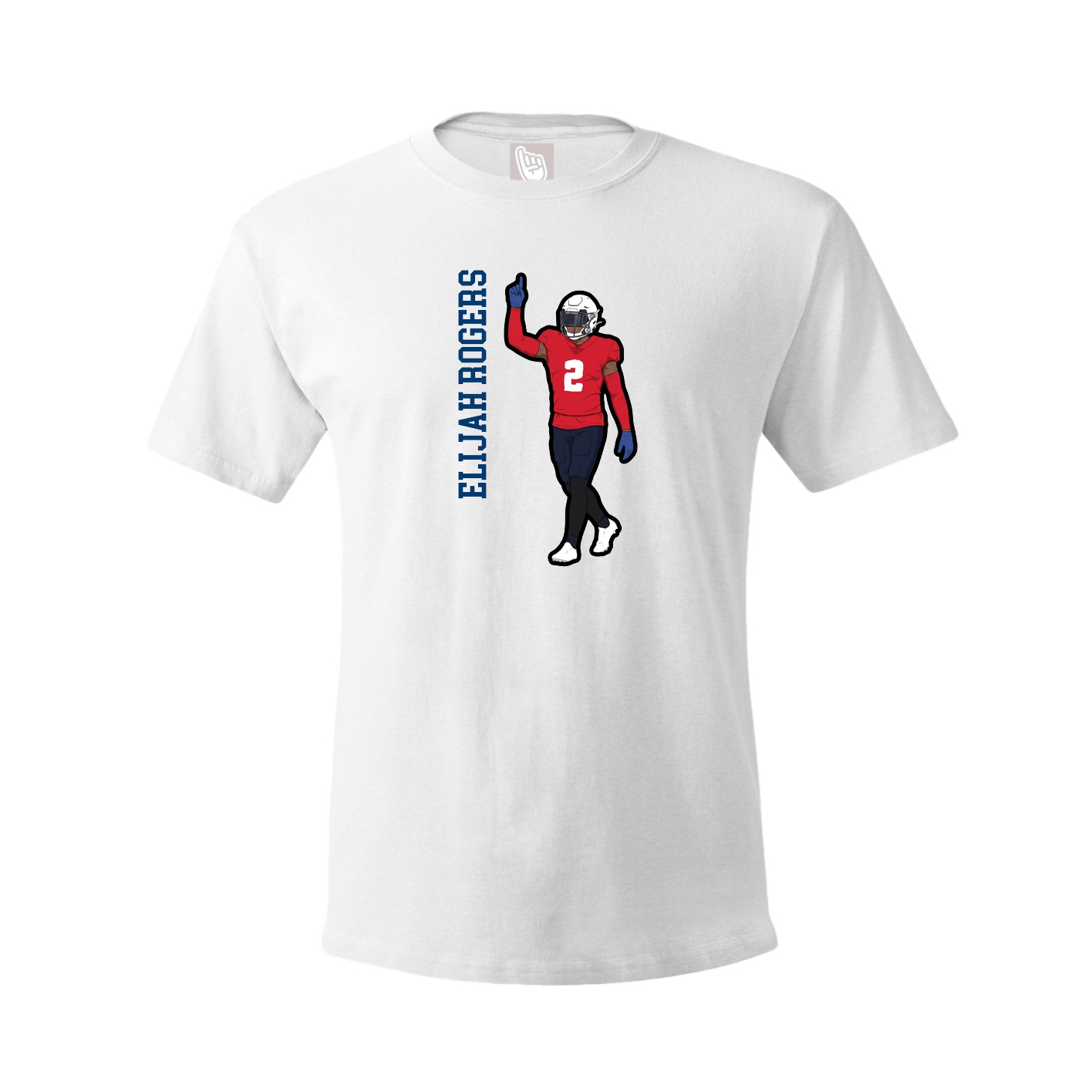 Youth Tee — Name Vertical in White
