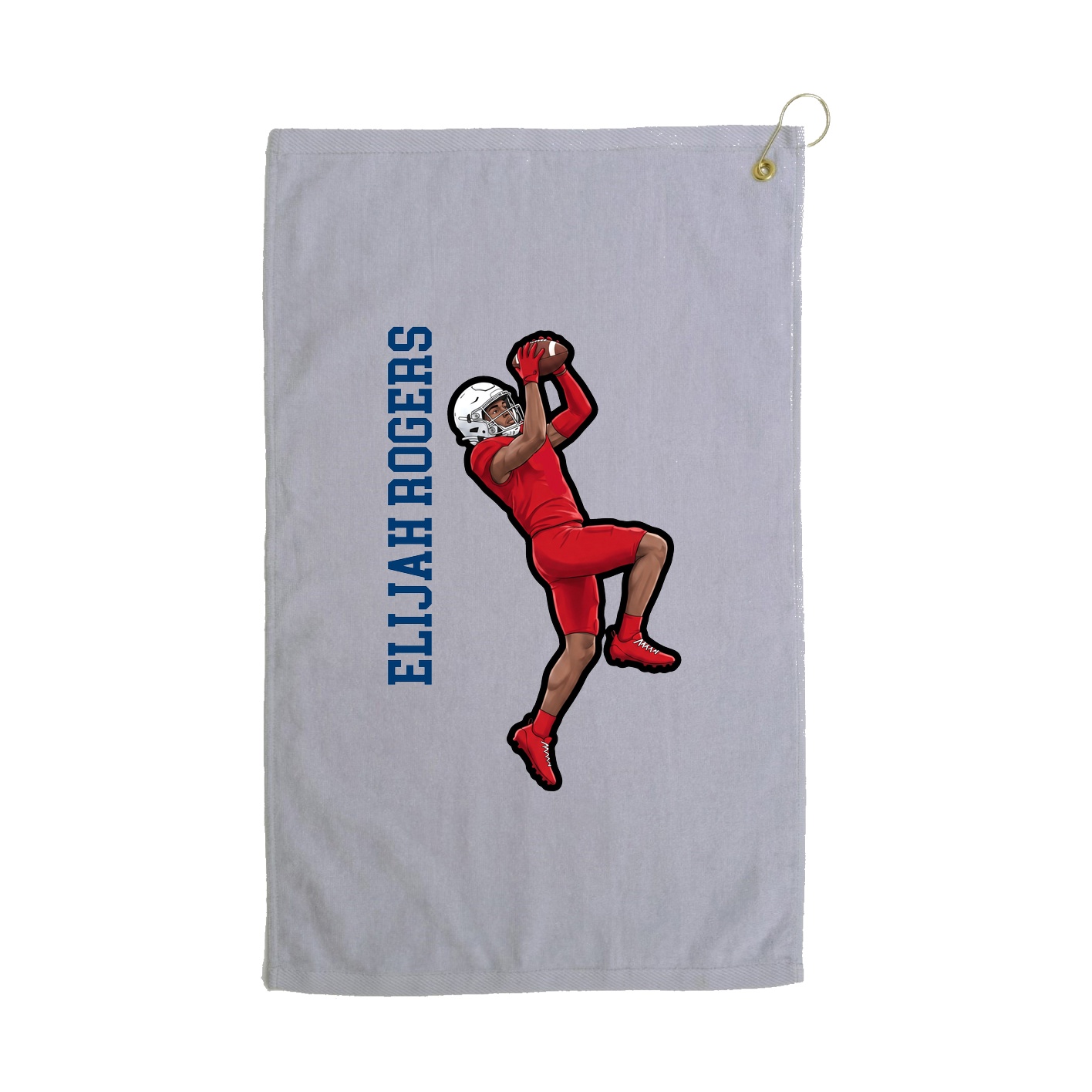 Golf Towel — Name Vertical in Grey