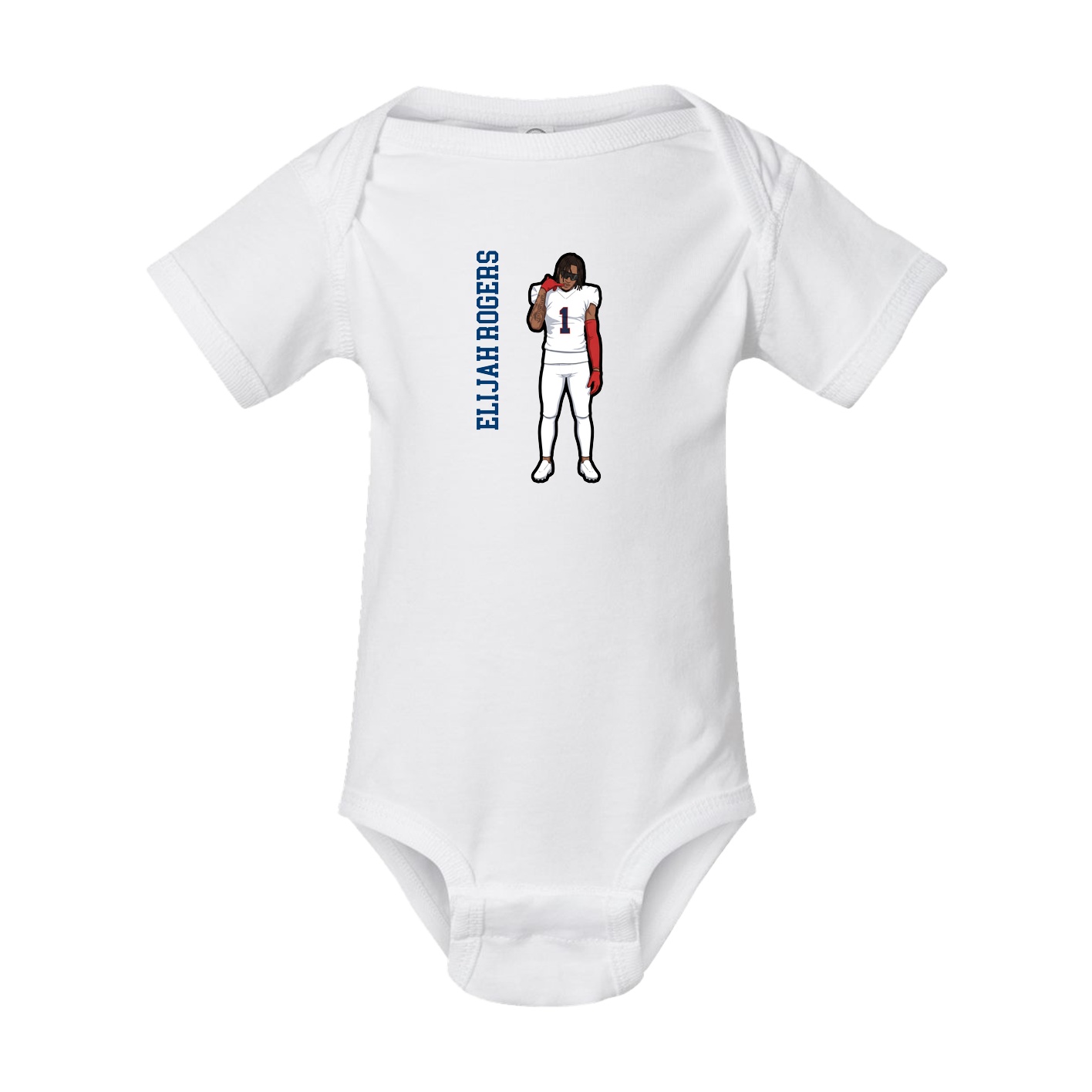 Baby Onesie — Name Vertical in White