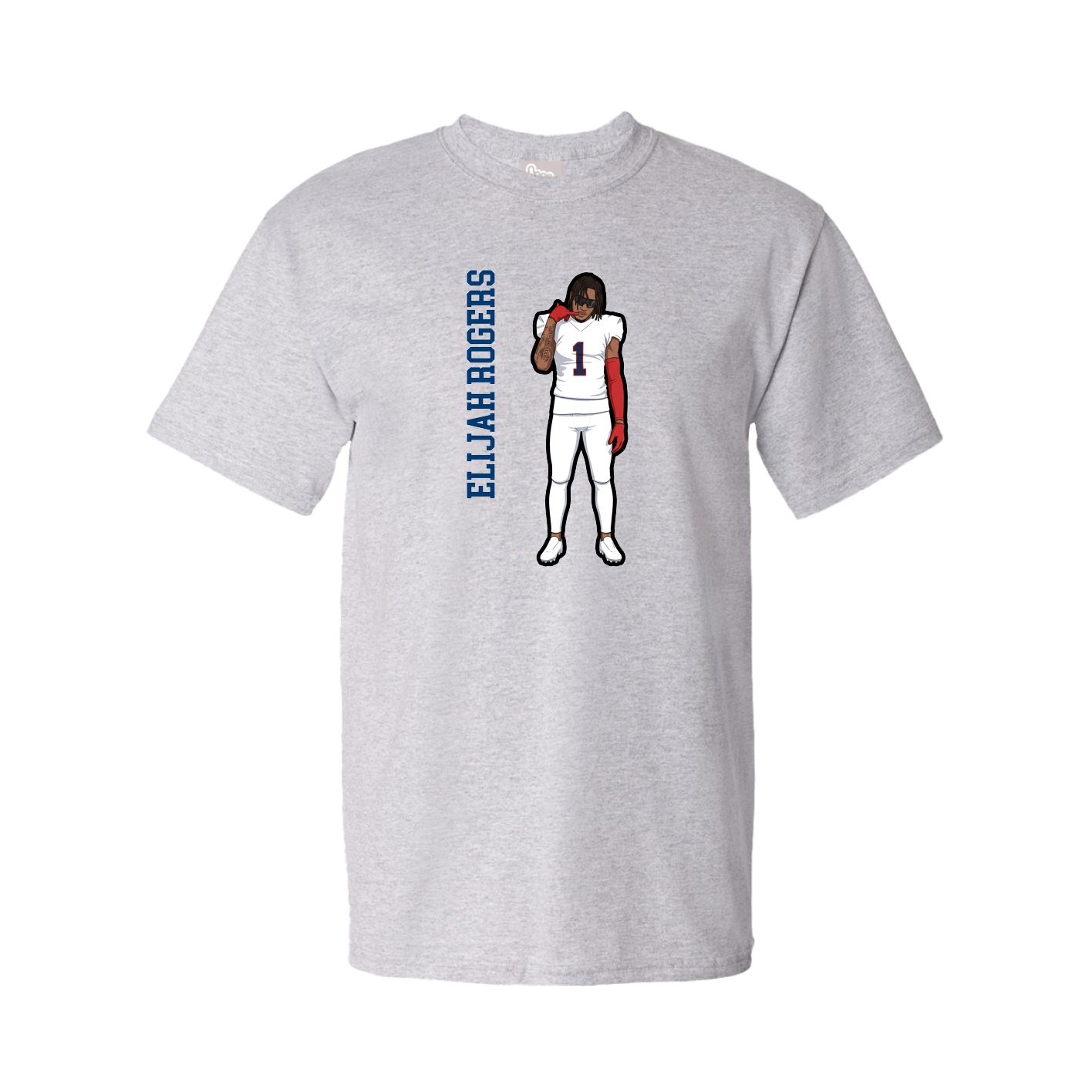 Youth Tee — Name Vertical in Grey