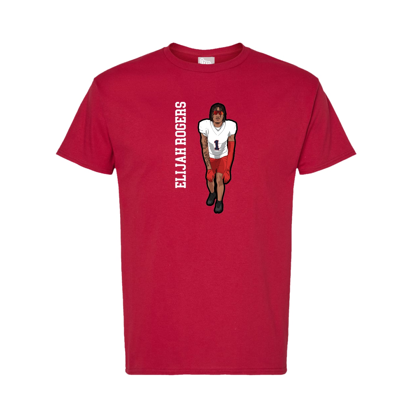 Tee — Name Vertical in Crimson