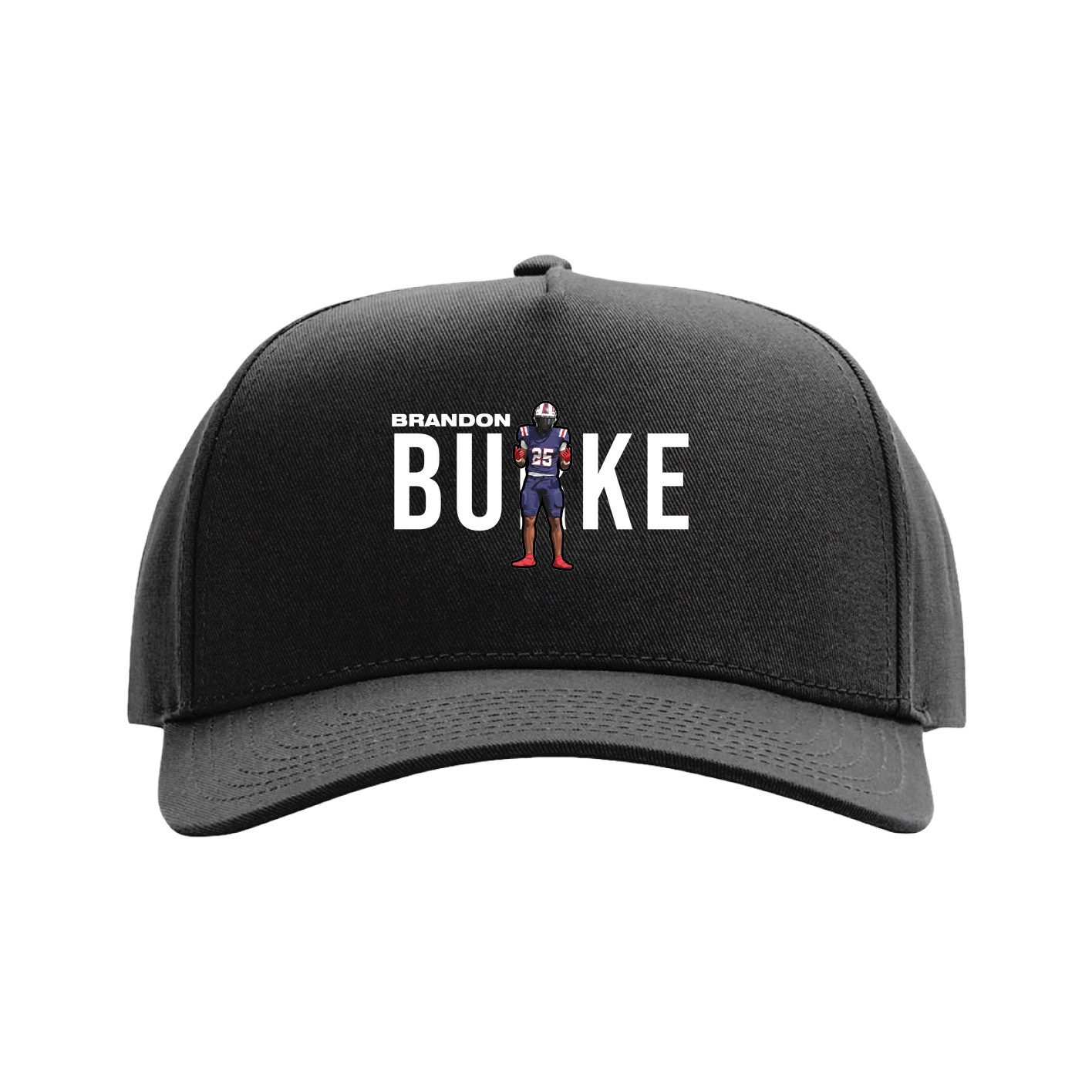 Full Fabric Five-Panel Champ Cap — Player Name in Black