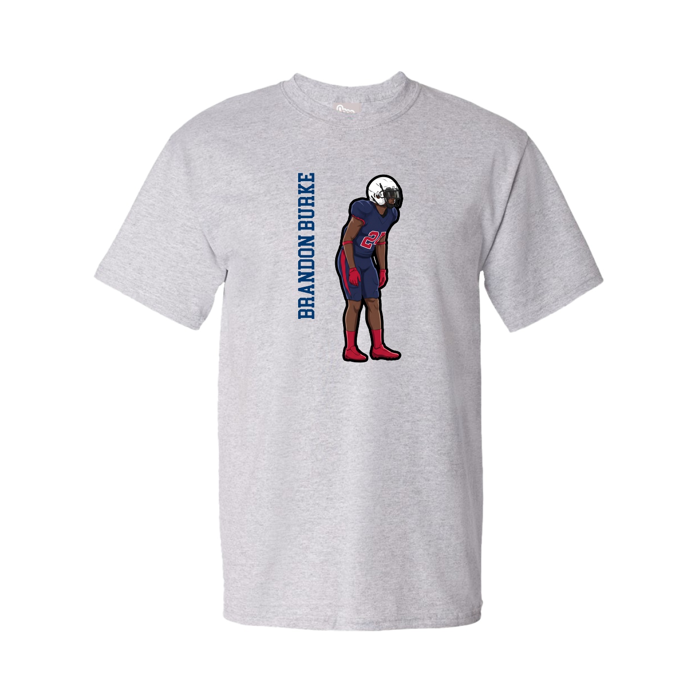 Youth Tee — Name Vertical in Grey