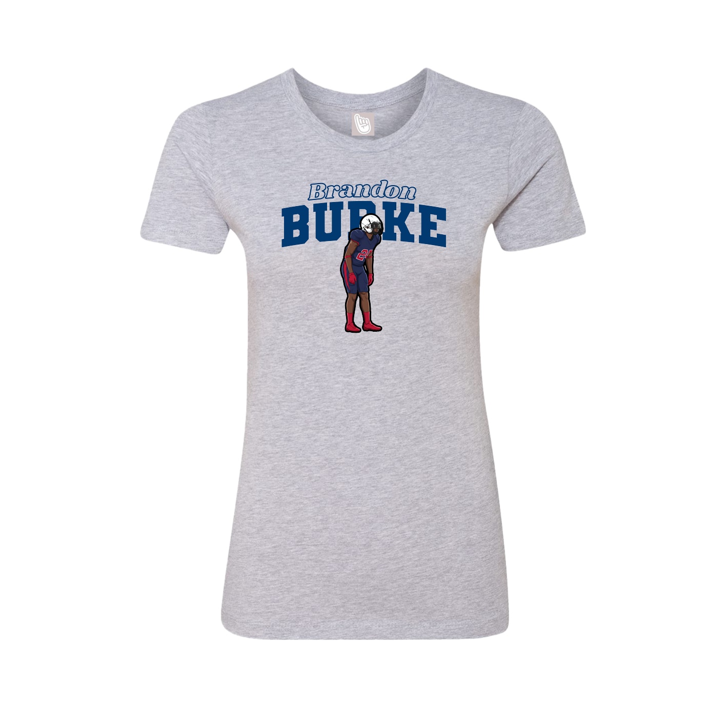 Fitted Women's Tee — Name Arch in Grey