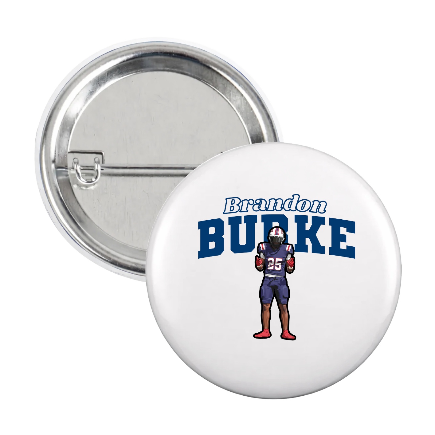 Game Day Button — Name Arch in White