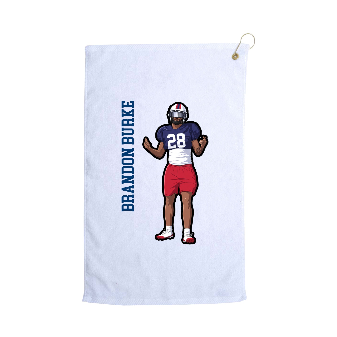 Golf Towel — Name Vertical in White