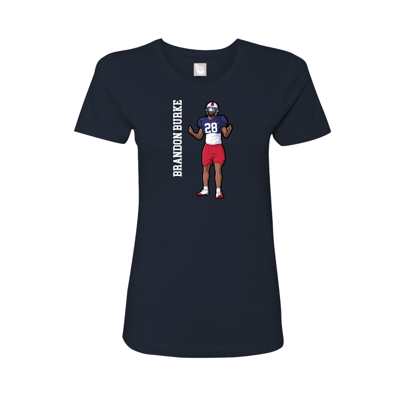Fitted Women's Tee — Name Vertical in Navy